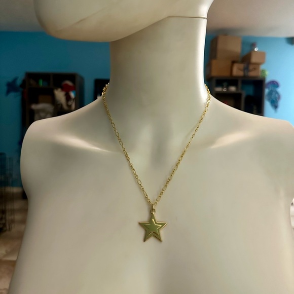 Coach Gold Reversible Layered Star Pendant 18k/.925 Necklace - Picture 4 of 16